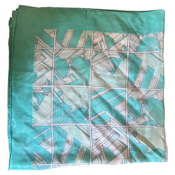 Silk Geometric Pattern Scarf - Picture 2 of 2